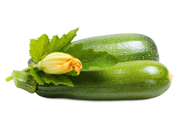 Two green zucchini 