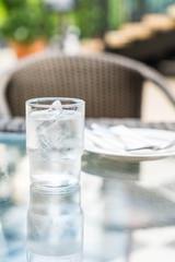 a glass of water on table
