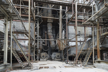 The old equipment at a thermal power plant