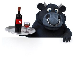 Naklejka premium Black bull - 3D Illustration