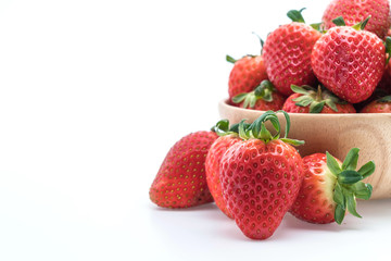 fresh strawberry on white