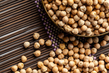 Soybean in wood bowl