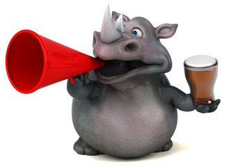 Fun rhinoceros - 3D Illustration