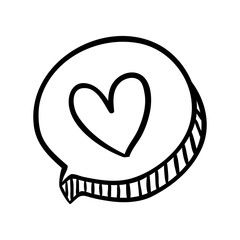 Obraz premium oval dialog box with silhouette heart design icon vector illustration