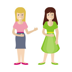 Woman Characters Vector Illustration in Flat Style
