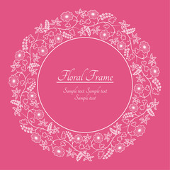 Round floral ornate frame
