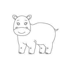 Hippopotamus for coloring book