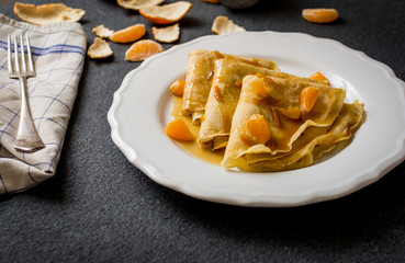 Pancakes with tangerine