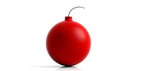 Red bomb on white background. 3d illustration