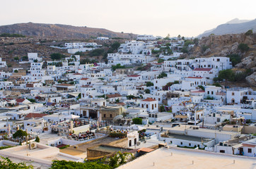 Roofs of Lindos town, Rhodes, Greece