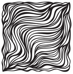 vector black and white wavy hair background handmade