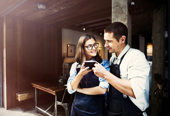 Barista Partner Working Coffee Shop Concept