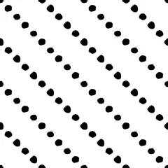 Afwasbaar behang Naadloos zwart-wit patroon met abstracte cirkels © lolya1988