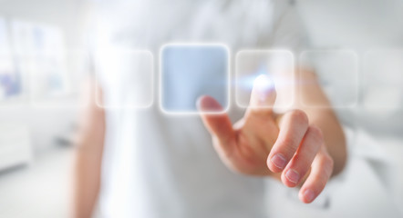 Businessman surfing on internet with digital tactile interface 3