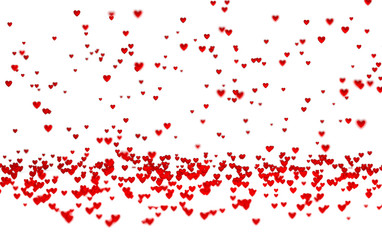 Lots of Tiny Red Hearts with a Defocus Effect