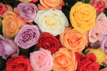 Mixed wedding roses
