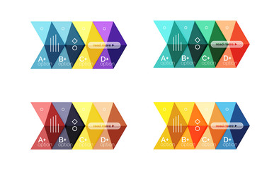 Set of color abstract arrow option infographic templates