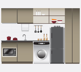 Kitchen Interior for Condominium or house. Vector Illustration