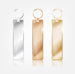 Silver , Copper and Gold keychain template vector.