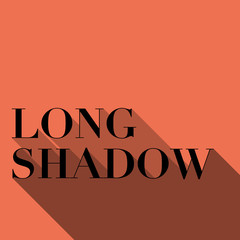 Long flat shadow on orange background vector Illustration