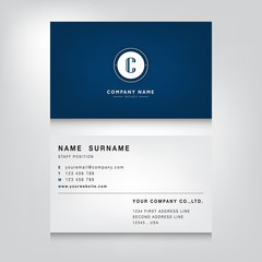 Modern Namecard Horizontal style. Blue color two side , Printing design template. Vector illustration.