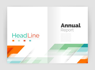 Geometric business annual report templates, modern brochure flyer template