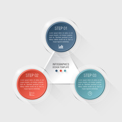 Triangle steps info graphic.   For website report or presentation.  Vector Illustration.