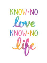 KNOW LOVE KNOW LIFE Hand Lettering Poster 
