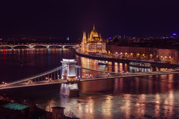 Fototapeta na wymiar Parliament in Budapest Hungary