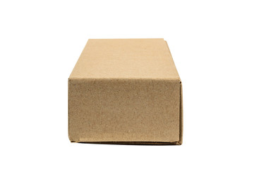 Package brown cardboard box for long items. Mockup, isolated