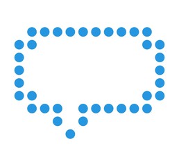 Isoliertes Sprechblasen Symbol aus blauen Punkten