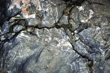 detail on limestone rock cracks