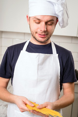 chef with spaghetti