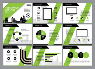 Fototapeta premium Business Template design set Presentation and brochure Annual report, flyer page with infographic element.