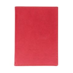 Red leather book isolated on white background