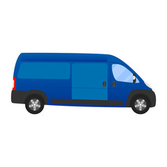 Delivery Van - Layout for presentation - vector template.isolated on white background, blue van vehicle template side view