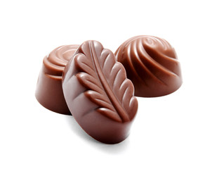 Assortment of chocolate candies sweets isolated