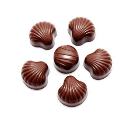 Assortment of chocolate candies sweets isolated