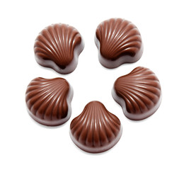Assortment of chocolate candies sweets isolated