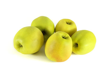 fresh yellow apple isolated on a white background