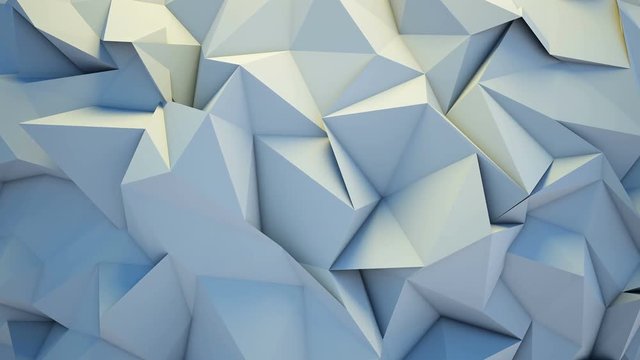 3D render abstract polygon crystallized background, sliding video