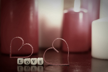 dot toned love heart shape candle