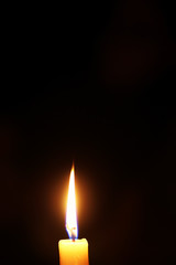 candle flame isolated on black