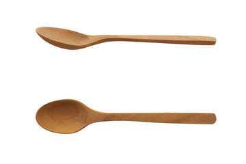Isolate Wood Spoon on White Background