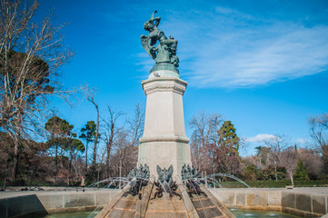 Fototapeta na wymiar The Fountain of the Fallen Angel in Madrid, Spain.
