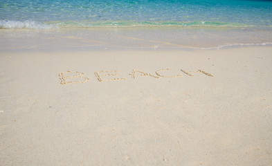Wave of the sea on the sand beach, Letters Beach
