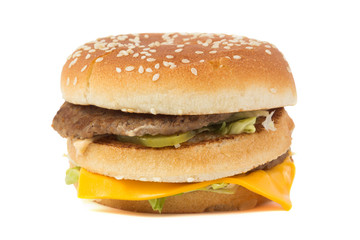 Big burger isolated on white