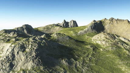 3d illustration  alpine landscape