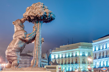 Bear and Strawberry Tree Statue in Madrid, Spain.