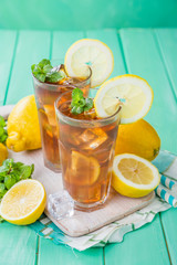 Iced tea in glasses